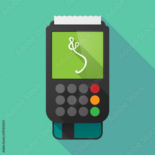 Long shadow dataphone with  an ebola sign