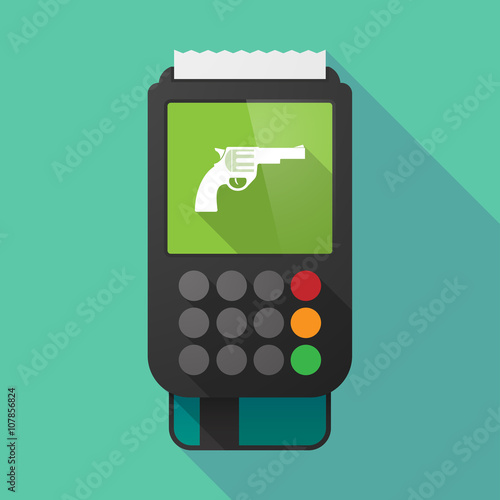 Long shadow dataphone with a gun