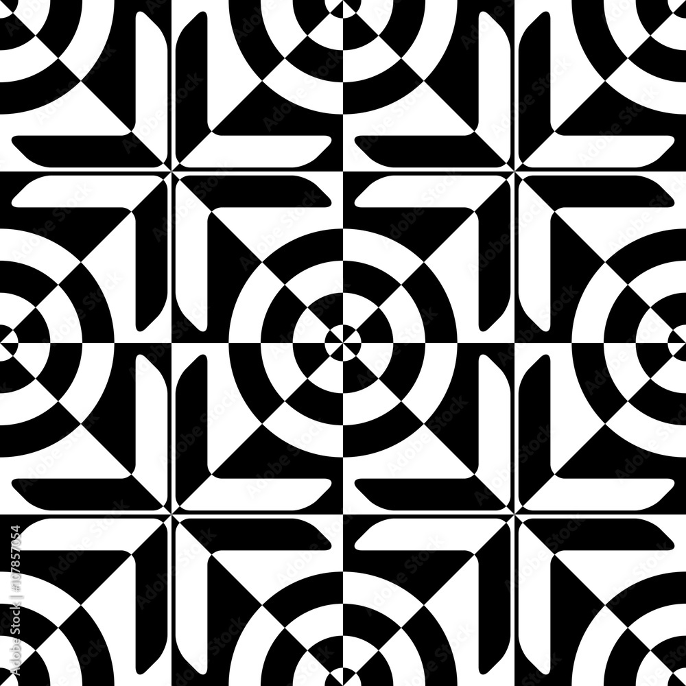 Seamless Circle, Square and Triangle Pattern