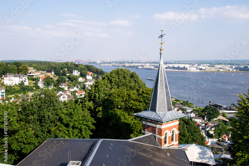 Obraz na płótnie Blick vom Süllberg Blankenese w salonie