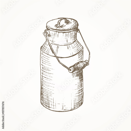 Milk cans sketch.