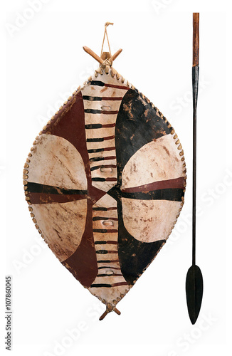 African shield and spear