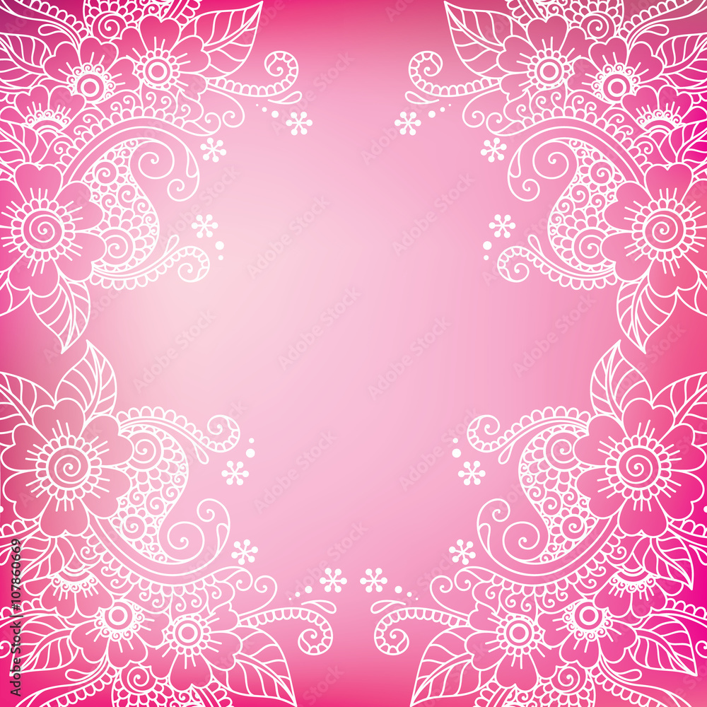 White flower frame, lace ornament White flower frame, lace ornament