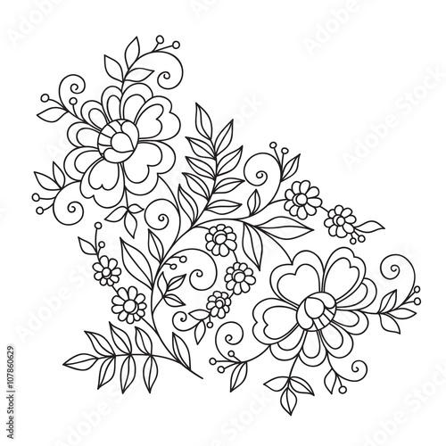 Flower design element. Drawing flowers.