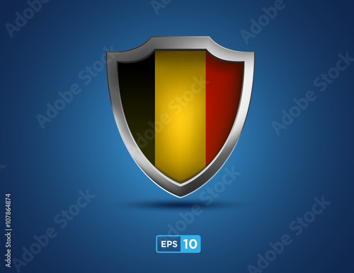 Free Download Belgium shield on the blue background - GFXLoad