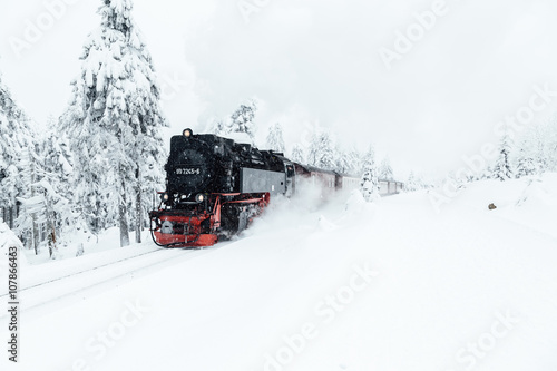 Dampflok im Winter, Brocken Harz