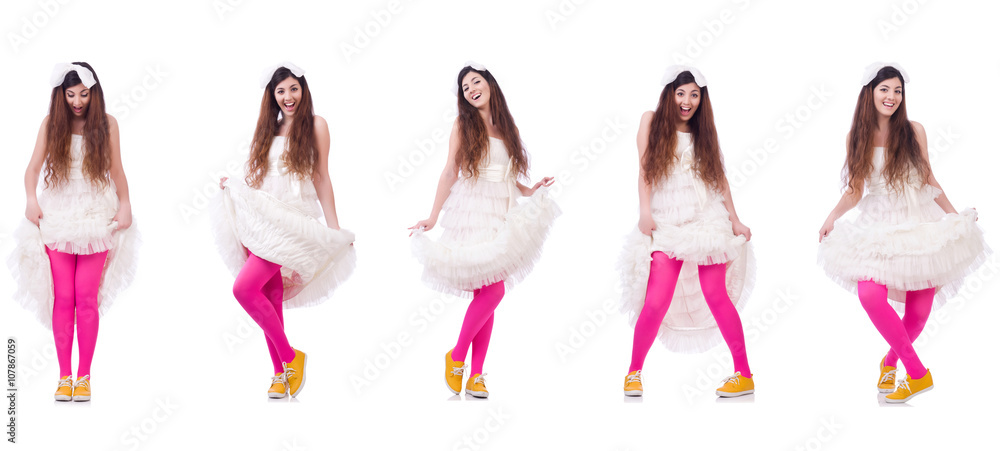Funny bride isolated on the white Funny bride isolated on the white