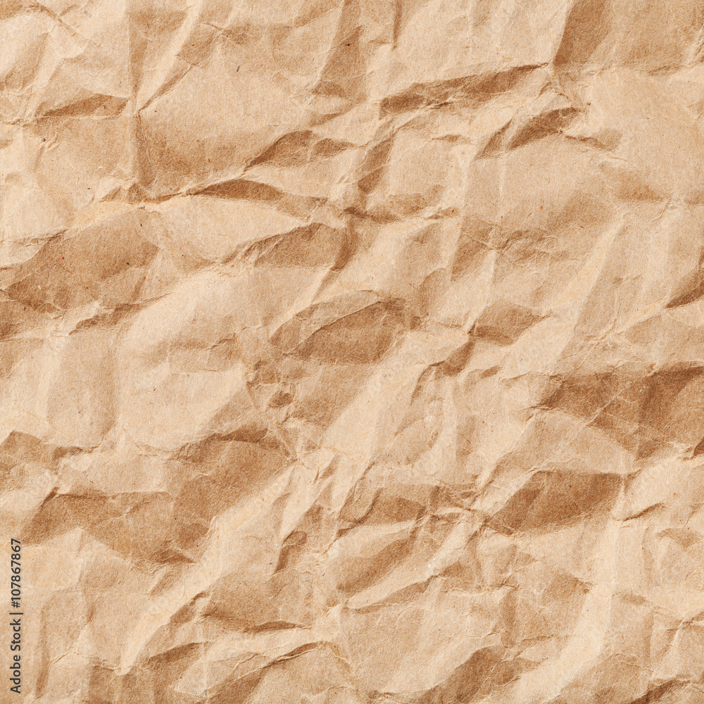 square background from brown crumpled paper square background from brown crumpled paper