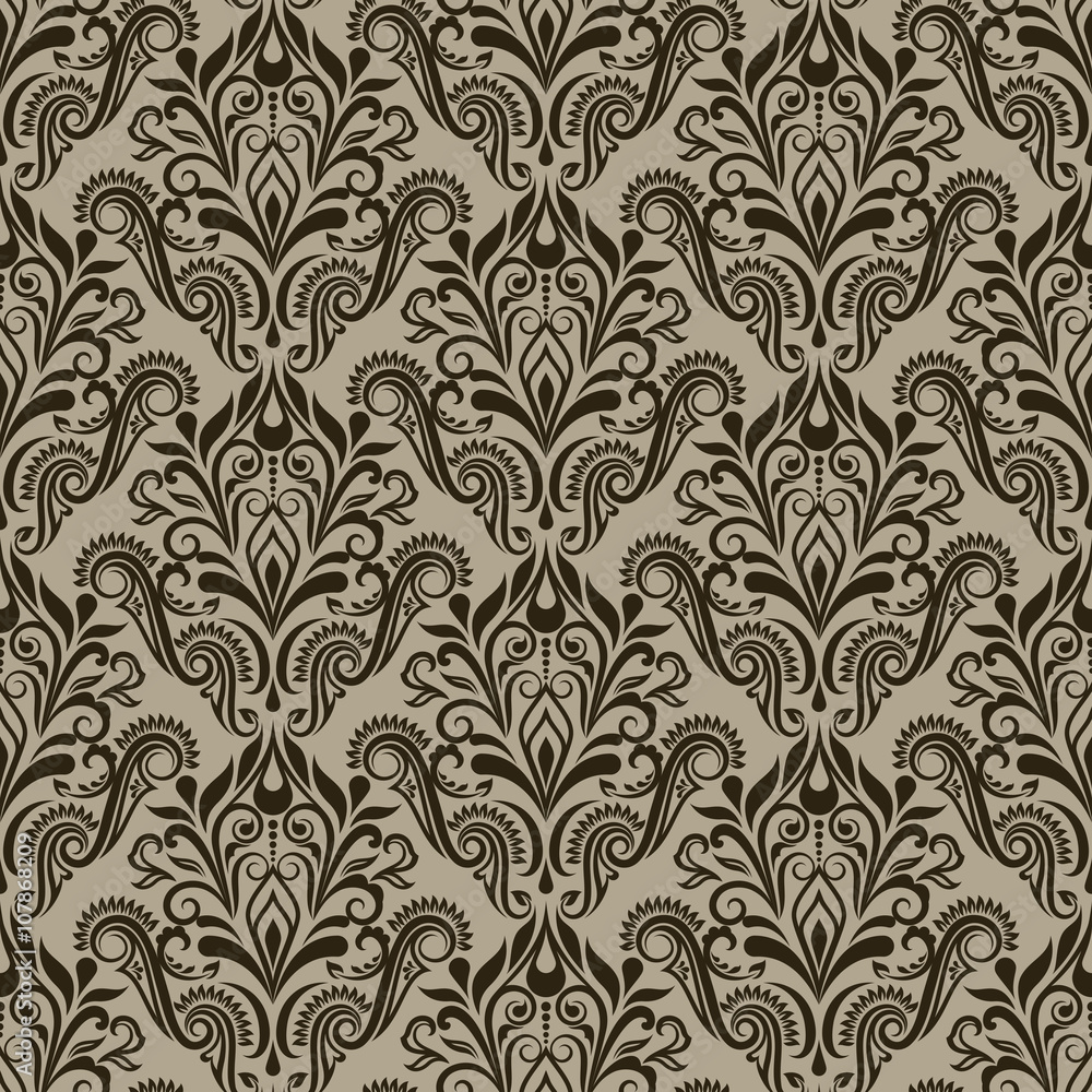 Seamless beige and brown wallpaper pattern. Seamless beige and brown wallpaper pattern.