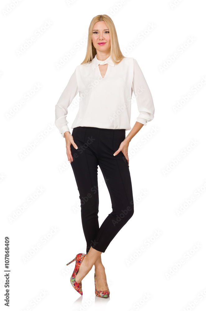 Fototapeta premium Woman wearing official casual style isolated on white
