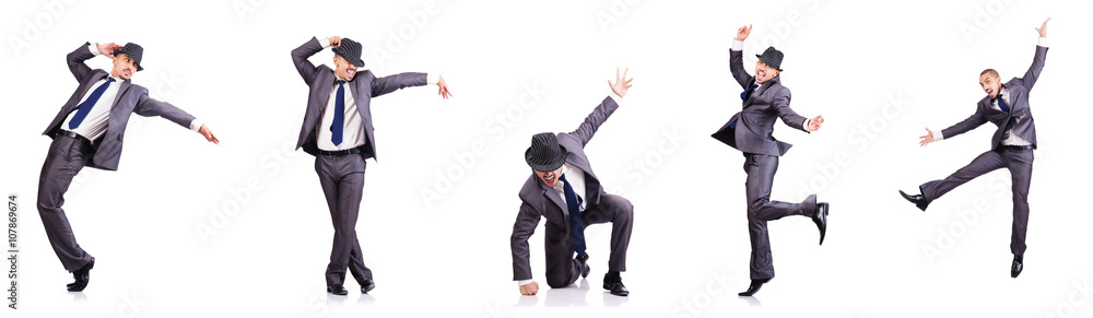 Dancing businessman isolated on white Dancing businessman isolated on white