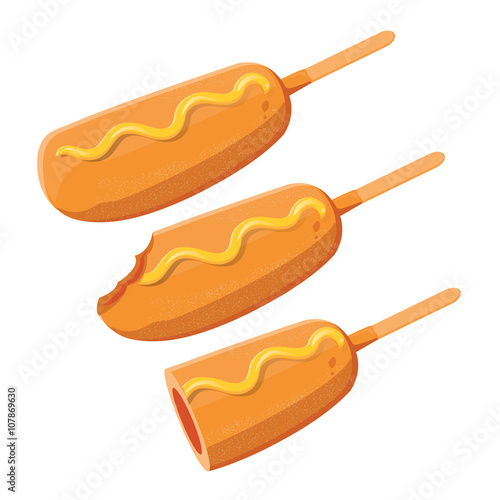 illustration. corn dog on white backgrounds