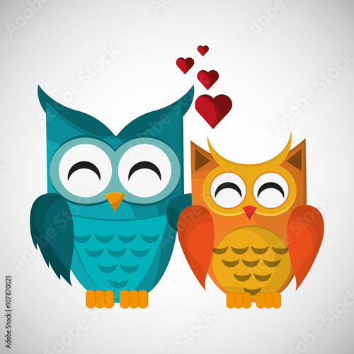 Group of owls  vector illustration  graphic design