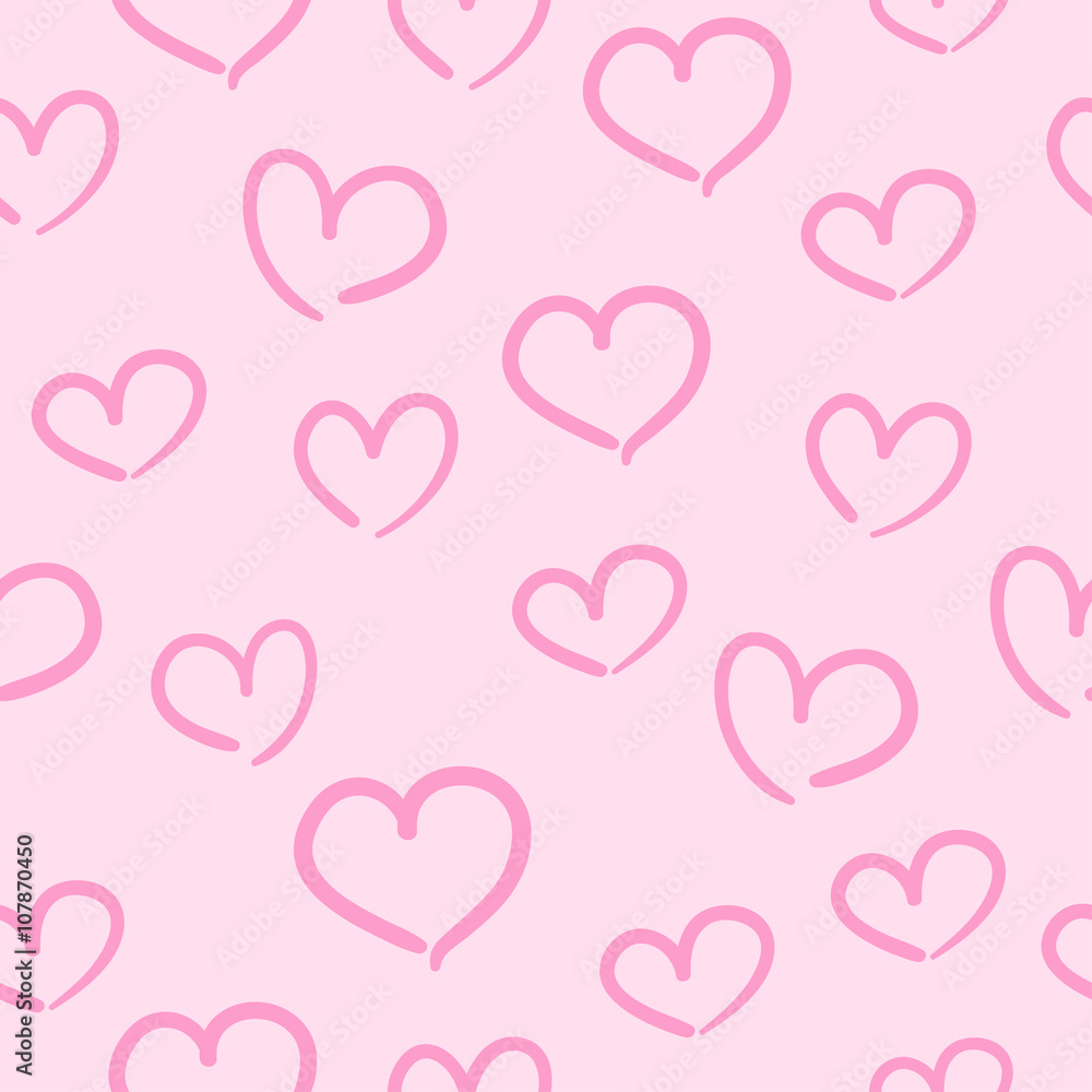 simple doodle pattern with hearts