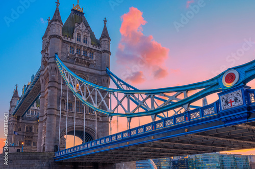 Tower Bridge at sunset, London, UK