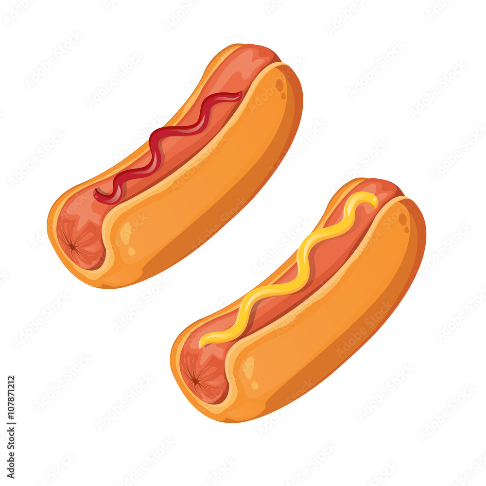 illustration. hotdog on white background illustration. hotdog on white background