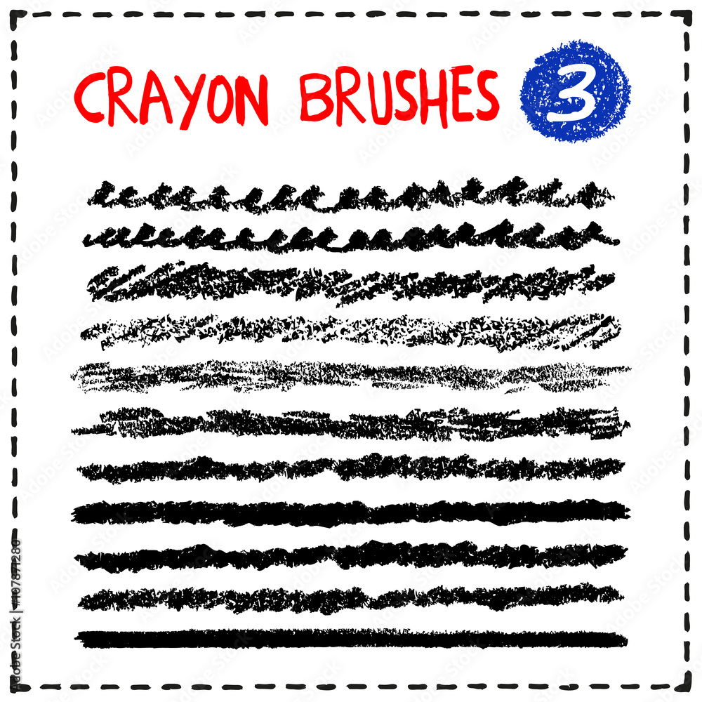 Obraz premium Set of oil pastel brush strokes
