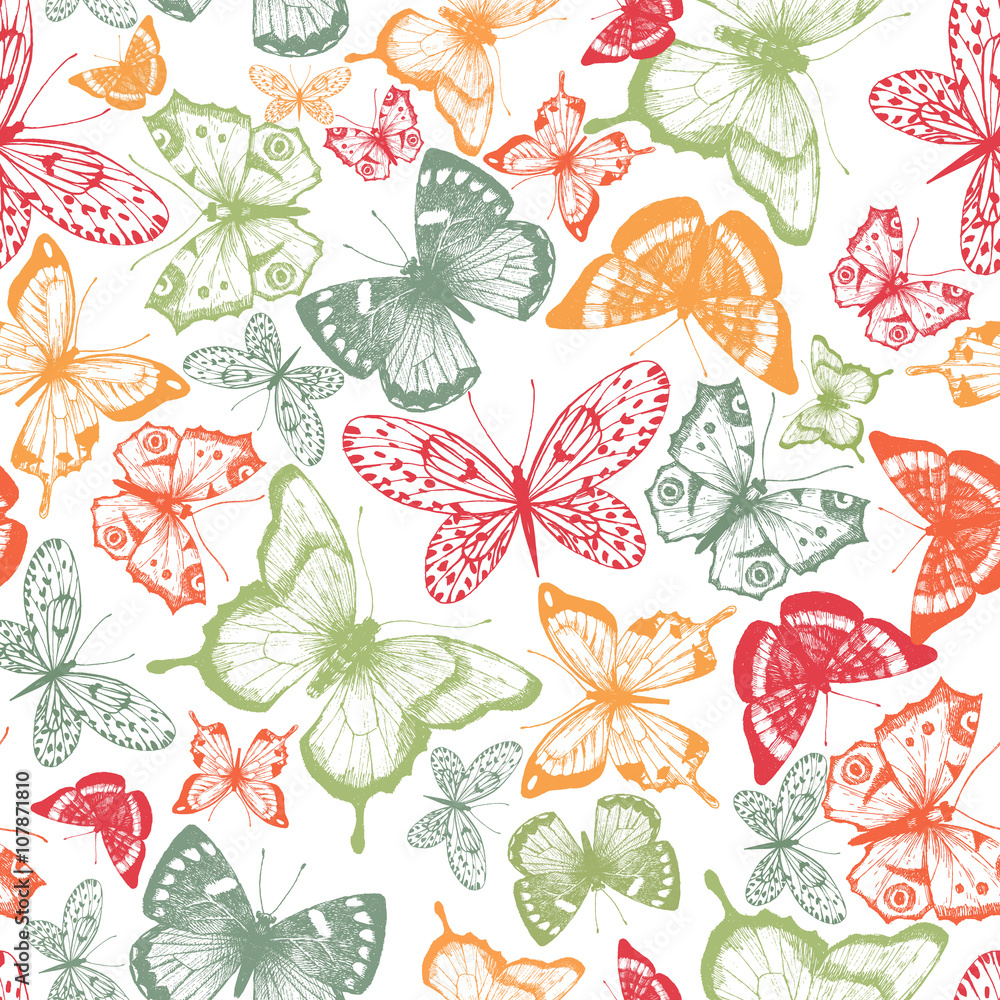 Butterfly hand drawn pattern Butterfly hand drawn pattern
