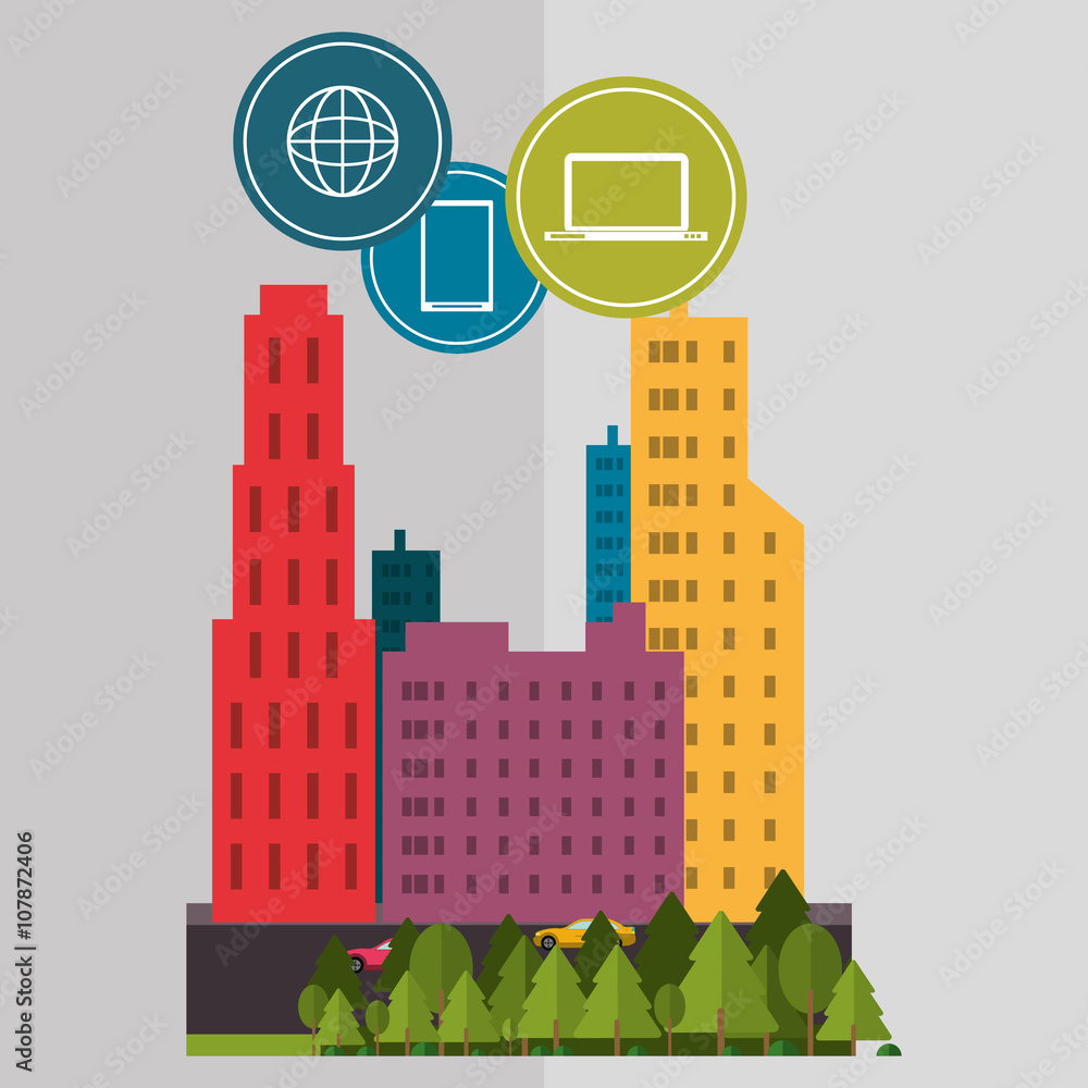 Smart city vector design, editable graphic Smart city vector design, editable graphic