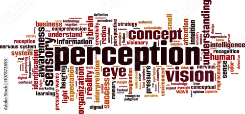 Perception word cloud concept. Vector illustration