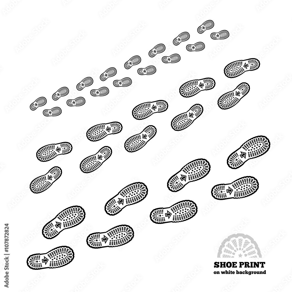 Shoe print on white Shoe print on white