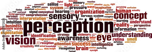 Perception word cloud concept. Vector illustration
