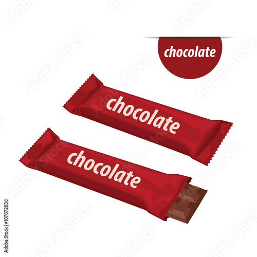 visual of red wrap plastic foil packet, packaging or wrapper for biscuit, wafer, crackers, sweets, chocolate bar, candy bar, snacks. 