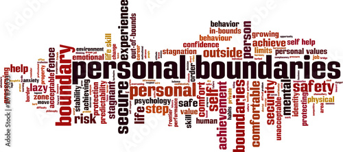 Personal boundaries word cloud concept. Vector illustration photo