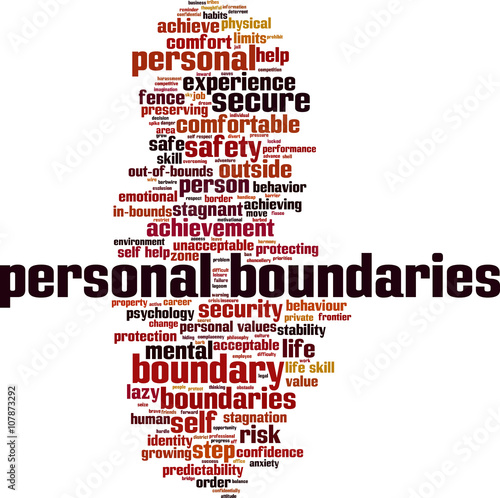 Personal boundaries word cloud concept. Vector illustration