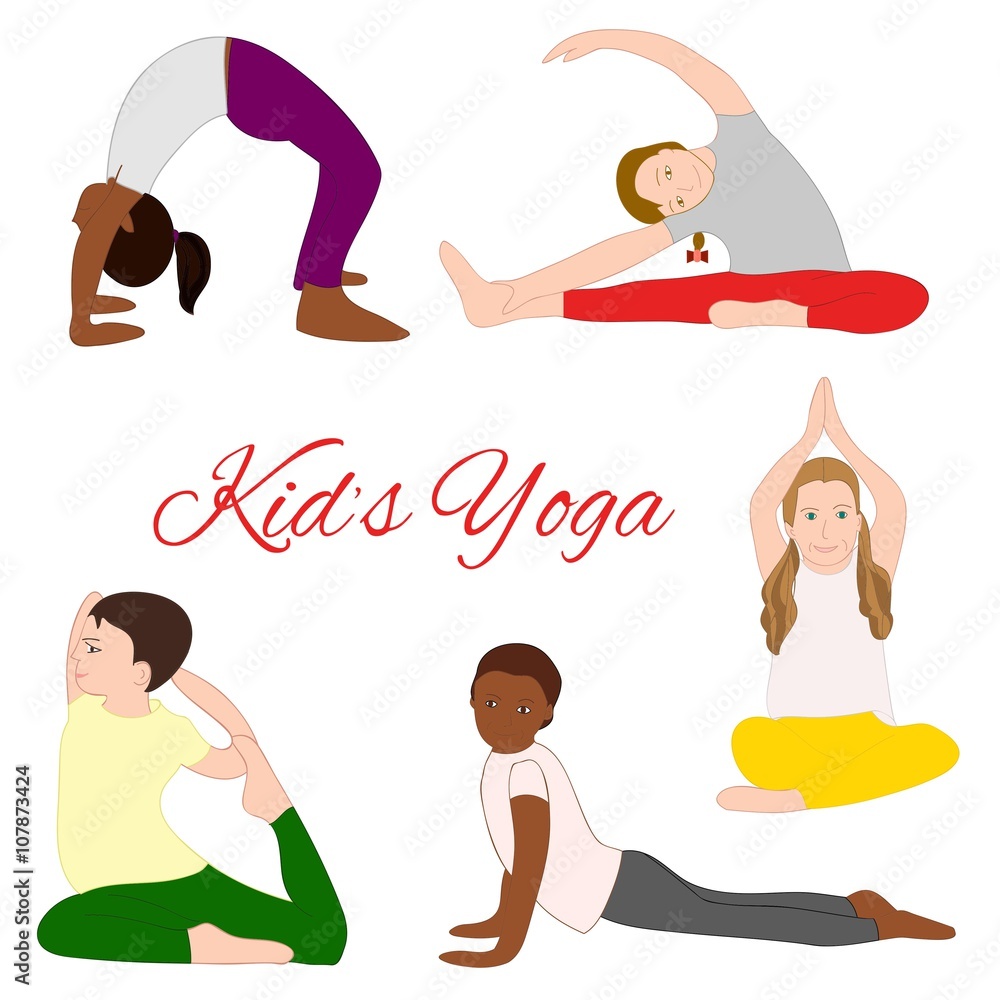 Yoga kids set. Gymnastics for children