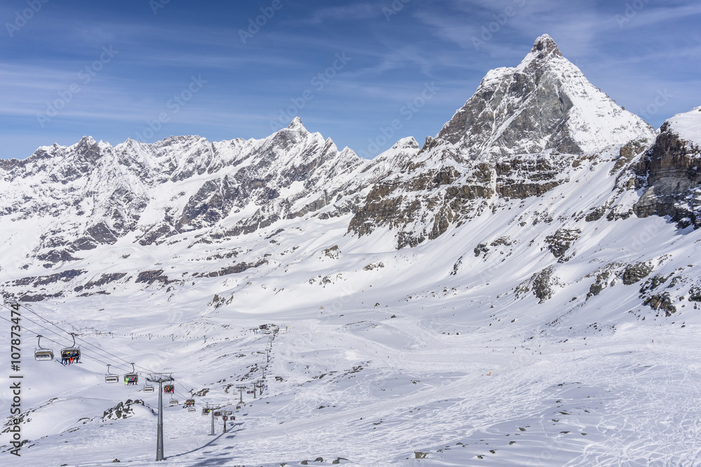 Skiing in Breuil Cervinia StockFoto Adobe Stock