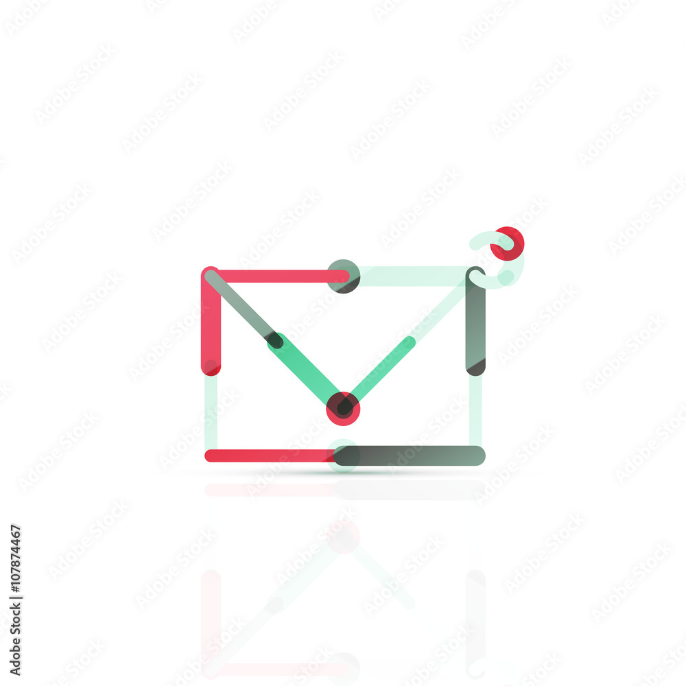 Vector email business symbol, or at sign logo. Linear minimalistic flat icon design Vector email business symbol, or at sign logo. Linear minimalistic flat icon design