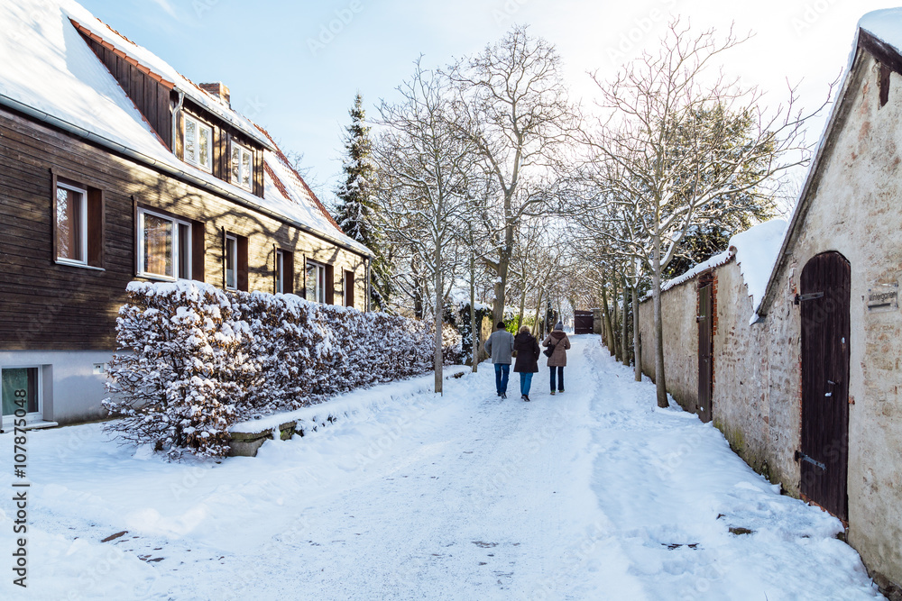 Fototapeta premium Weg zum Kloster Drübeck
