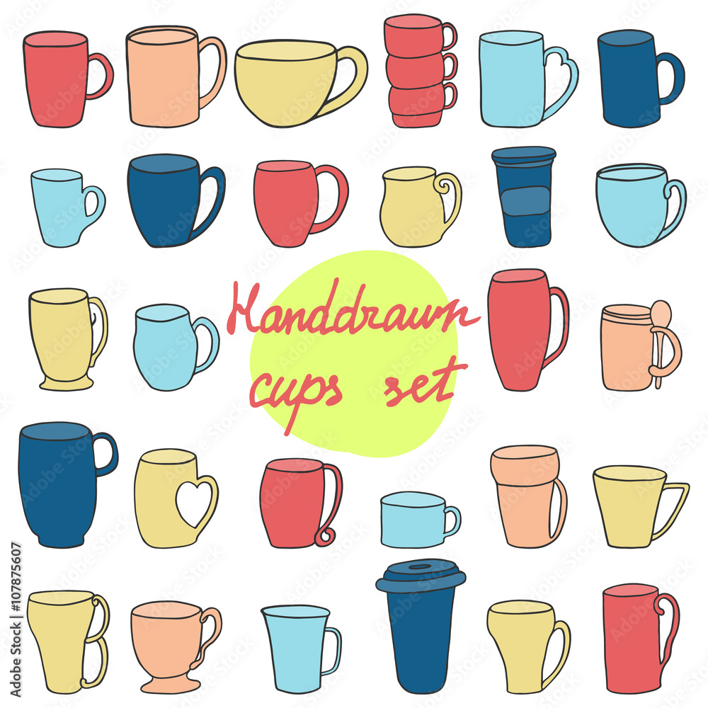 Set of tea and coffee cups. Set of tea and coffee cups.