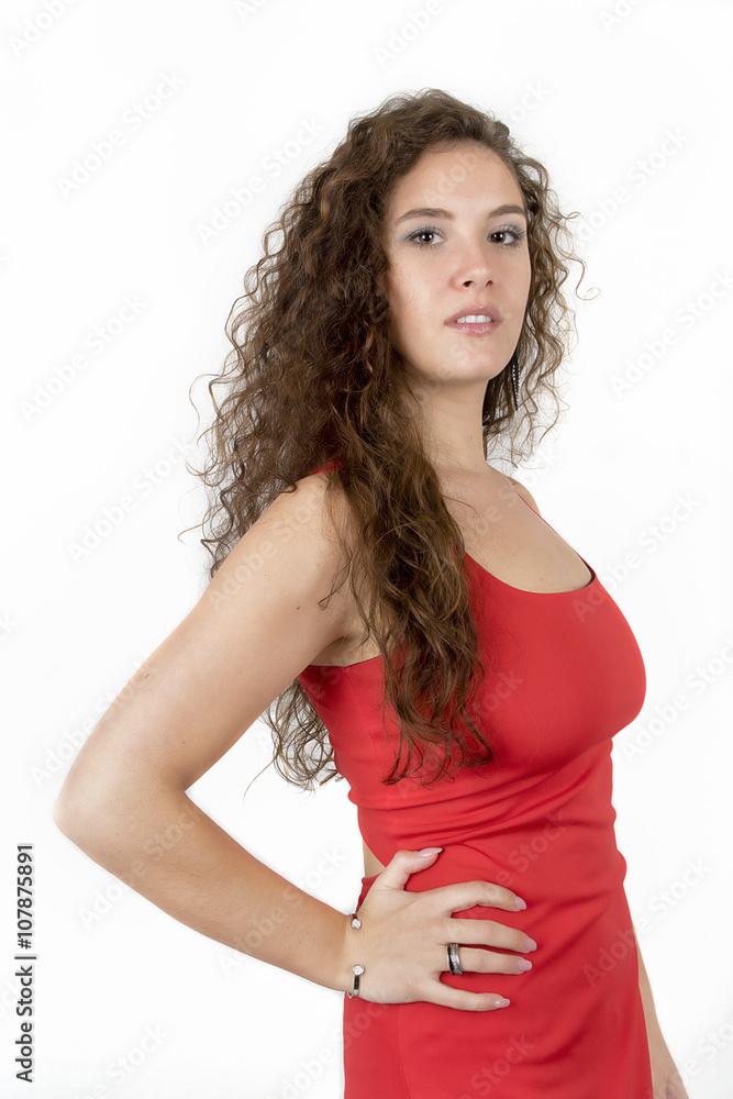 Frau im rotes kleid. Frau im rotes kleid.