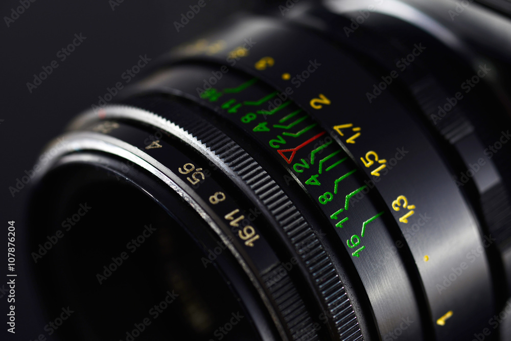 lens on a black background lens on a black background
