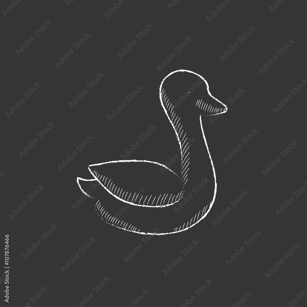 Fototapeta premium Duck. Drawn in chalk icon.