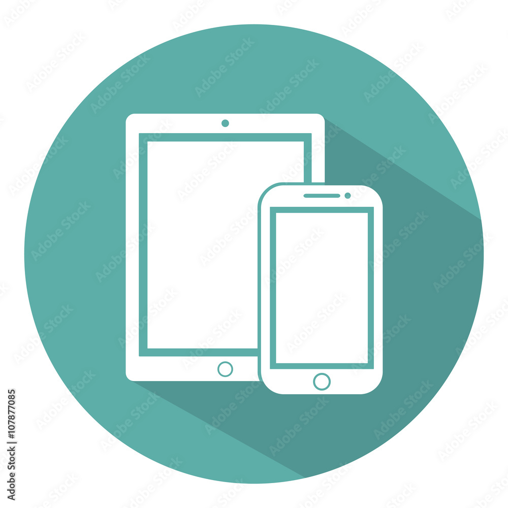 phone, tablet icons flat style on a green background, vector illustration stylish phone, tablet icons flat style on a green background, vector illustration stylish
