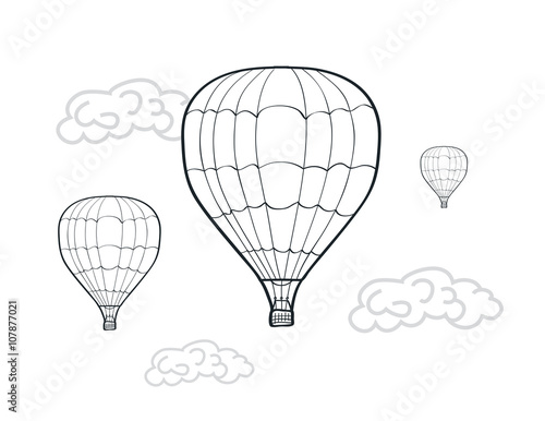 hand drawn air balloons
