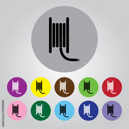 coil cable vector icon