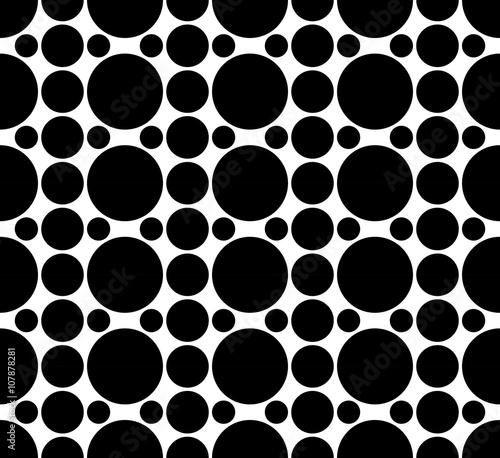 Vector modern seamless geometry pattern circles  black and white abstract geometric background  pillow print  monochrome retro texture  hipster fashion design