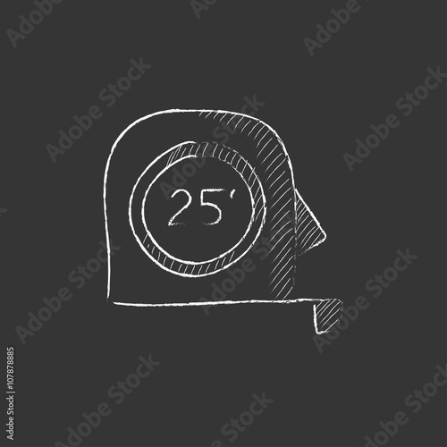 Tape measure. Drawn in chalk icon.