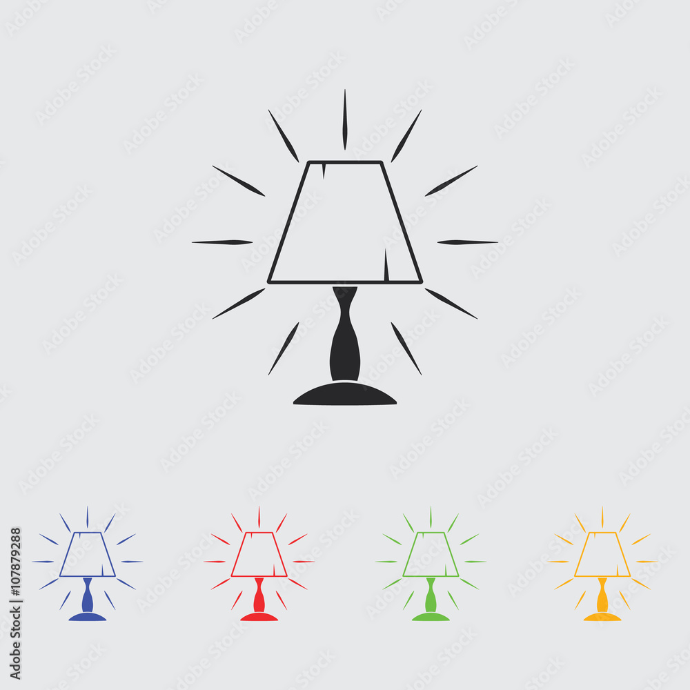Table lamp Icon Vector.