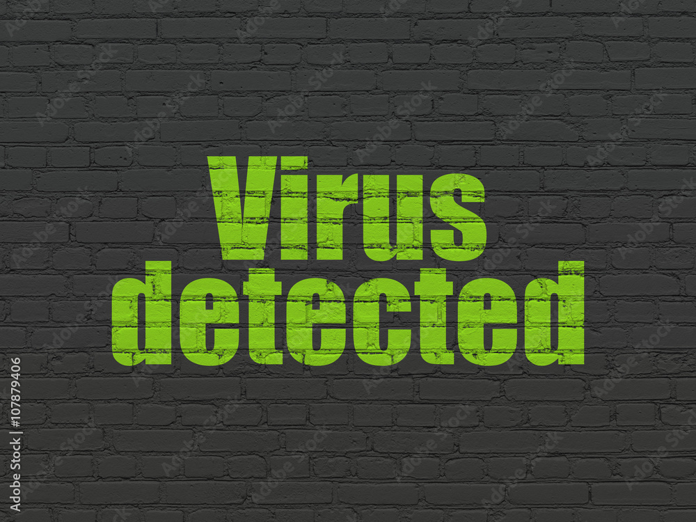 Protection concept: Virus Detected on wall background Protection concept: Virus Detected on wall background