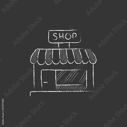 Shop store. Drawn in chalk icon.