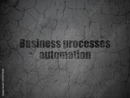Finance concept: Business Processes Automation on grunge wall background