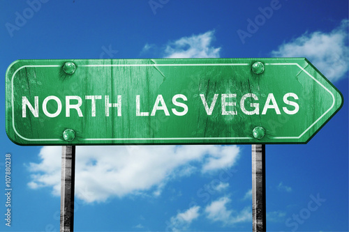 north las vegas road sign , worn and damaged look photo