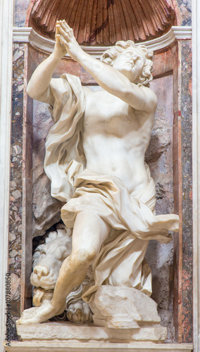 Rome - The prophet Daniel marble statue by Gian Lorenzo Bernini (1655) in The Chigi chapel in church Basilica di Santa Maria del Popolo.