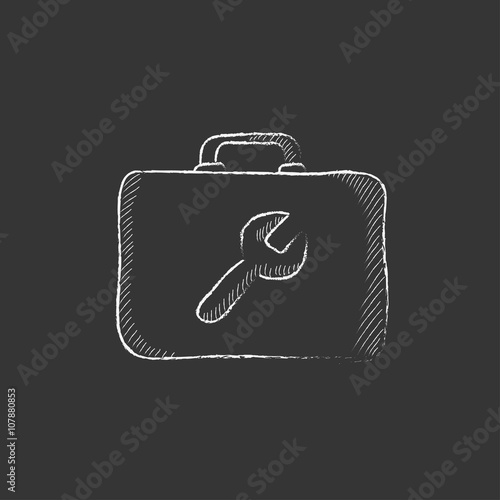 Toolbox. Drawn in chalk icon.