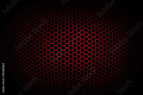 Background with red spherical octagonal grid photo